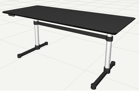 USM Haller Haller tafel Kitos E2 Plus 175 x 75 cm - in hoogte verstelbaar - Linoleum, charcoal - 180 x 90 cm