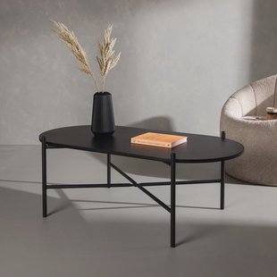 Nohr Ovale Salontafel 'Tieshia' 120 x 60cm, kleur Zwart