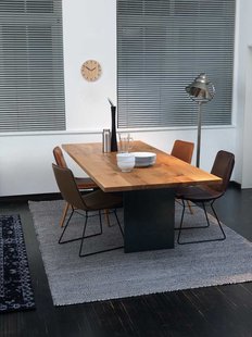 Janua SC 41 tafel - gepoedercoat zwart - Eiken wit gepigmenteerd - 220 x 90 cm