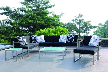 Jan Kurtz Lux Lounge 2-zitter - zwart - wit - Armleuning rechts