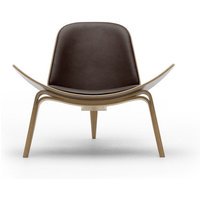 Carl Hansen & Søn CH07 stoel - Eiken, witte olie - Leer bruin/Thor 377