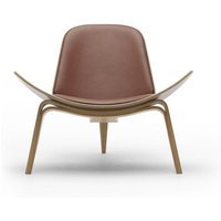 Carl Hansen & Søn CH07 stoel - Eiken, witte olie - Leer cognac/Thor 307