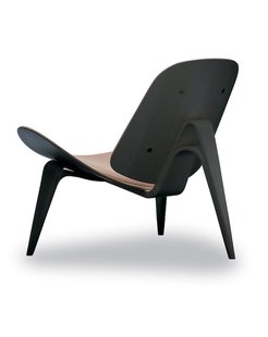 Carl Hansen & Søn CH07 stoel - Eiken, zwart gelakt - Leer rood/Thor 332
