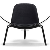 Carl Hansen & Søn CH07 stoel - Eiken, zwart gelakt - Leer zwart/Thor 301