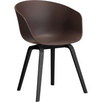 HAY About A Chair AAC 22 - raisin 2.0 - zwarte lak op waterbasis - Standaard glijders kunststof