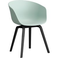HAY About A Chair AAC 22 - dusty mint 2.0 - zwarte lak op waterbasis - Standaard glijders kunststof