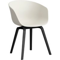 HAY About A Chair AAC 22 - Standaard glijders kunststof - zwarte lak op waterbasis - melange cream 2.0