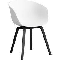 HAY About A Chair AAC 22 - white 2.0 - zwarte lak op waterbasis - Standaard glijders kunststof