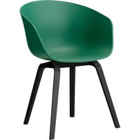 HAY About A Chair AAC 22 - teal green 2.0 - zwarte lak op waterbasis - viltglijders