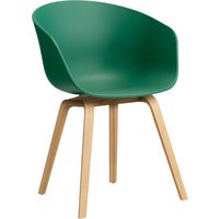HAY About A Chair AAC 22 - teal green 2.0 - lak op waterbasis - Standaard glijders kunststof
