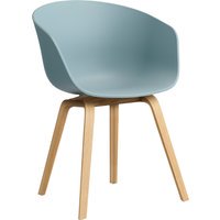 HAY About A Chair AAC 22 - dusty blue 2.0 - lak op waterbasis - viltglijders