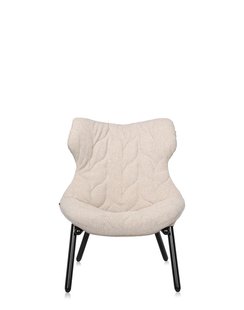 Kartell Foliage fauteuil - Trevira beige - zwart