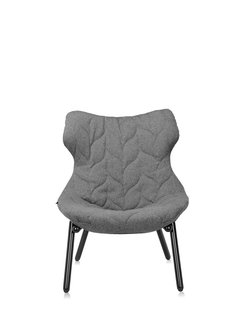 Kartell Foliage fauteuil - Trevira grijs - zwart