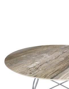 Kartell Glossy tafel - Tropical Grey - chroom - rond