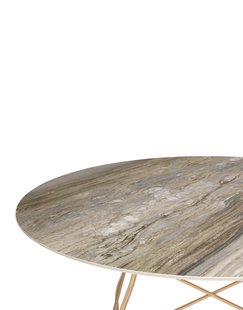 Kartell Glossy tafel - Tropical Grey - goud - rond