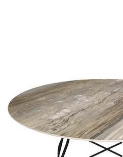 Kartell Glossy tafel - Tropical Grey - zwart - rond