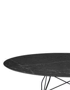 Kartell Glossy tafel - zwart marmer - zwart - ovaal