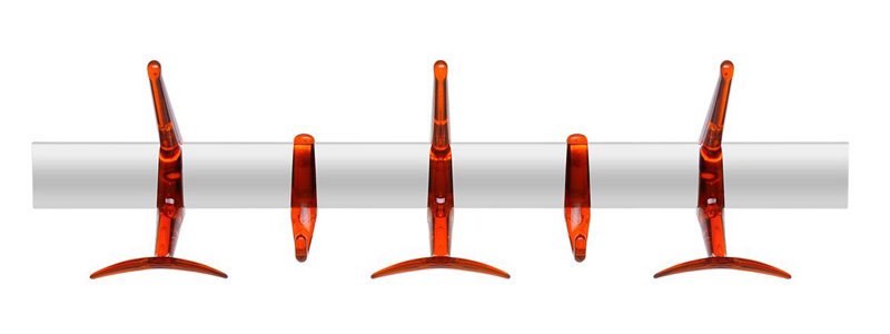 Kartell Hanger muurkapstok - oranjerood - Lengte 60 cm
