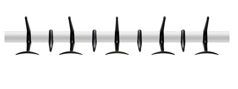 Kartell Hanger muurkapstok - zwart - Lengte 90 cm