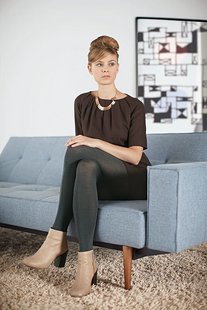 Innovation Living Splitback slaapbank - donkergrijs - Flashtex - iepenhout donker, conisch