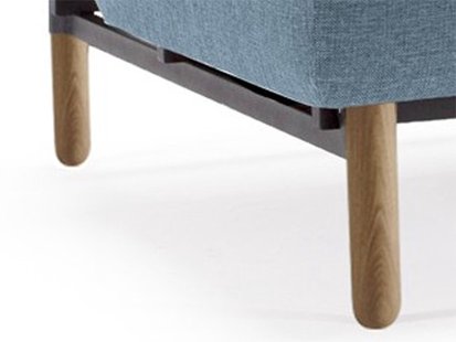 Innovation Living Splitback slaapbank met armleuningen - donkergrijs - Flashtex - Iepenhout licht, cilindervormig