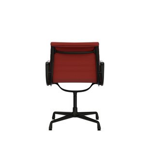 Vitra Aluminium Chair EA 104 - Hopsak - rood/cognac - diepzwart