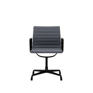 Vitra Aluminium Chair EA 104 - diepzwart - Hopsak - ijsblauw/moorbruin