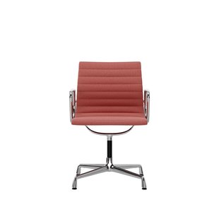 Vitra Aluminium Chair EA 104 - Hopsak - poppy red/ivoor - verchroomd