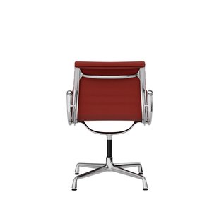 Vitra Aluminium Chair EA 104 - Hopsak - rood/cognac - verchroomd