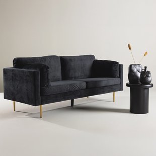 Nohr 3-zits Bank 'Tylan' Velvet, kleur Zwart