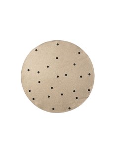 Ferm Living Rond vloerkleed - zwarte punten - L Ø 100 cm