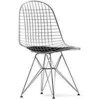 Vitra Wire Chair DKR-5 - verchroomd - Leder - asfalt