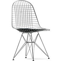 Vitra Wire Chair DKR-5 - verchroomd - Leder nero