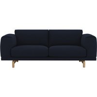 Muuto Rest 2-zitsbank - donkerblauw (Vidar 554) - Eiken