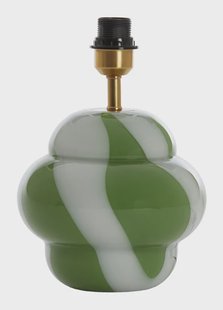 Light & Living Tafellamp 'Ylien' Glas, kleur Groen/Wit (excl. kap)