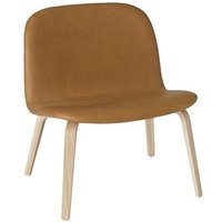 Muuto Visu Lounge stoel met stoffering - Leer cognac