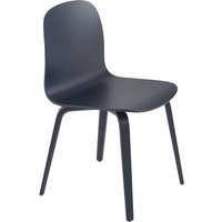 Muuto Visu stoel - houten frame - midnight blue
