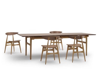 Carl Hansen & Søn CH327 Tafel - eiken/ walnoot gelakt - 190 x 95 cm