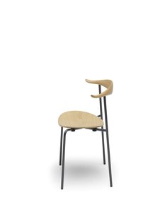 Carl Hansen & Søn CH88 T stoel - Frame roestvrij staal - beuken geolied - Staal, zwart gepoedercoat