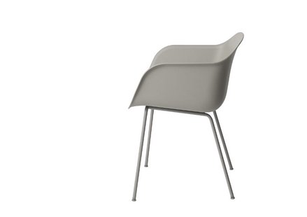 Muuto Fiber Armleunstoel - Buisonderstel - grijs - frame grijs