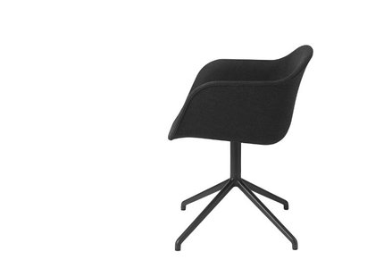 Muuto Fiber Armleunstoel Draaivoet - Remix 183 - frame zwart