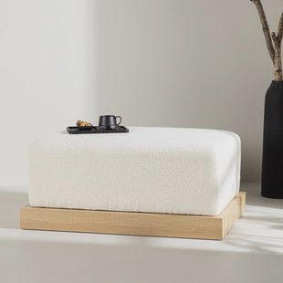 Nohr Poef 'Alaric' Bouclé, kleur Wit