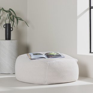 Nohr Poef 'Keyla' Geweven, kleur Crème