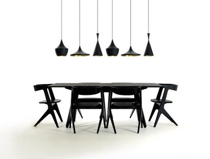 Tom Dixon Slab eettafel - zwart - 200 cm
