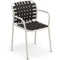 Emu Yard armleunstoel - wit 23/ bruin 57