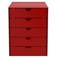 USM Haller Inos kastset C4 - 5 bakjes - robijnrood - gesloten