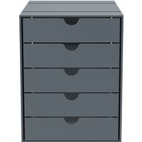 USM Haller Inos kastset C4 - 5 bakjes - middelgrijs - gesloten