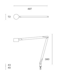 Wästberg Winkel w 127 tafellamp - tweearmig - wit - Pin