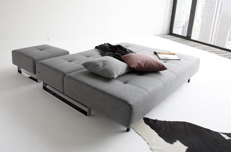 Innovation Living Supremax Deluxe Excess Ottoman - Dess. 563 Charcoal Twist