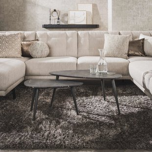 LifestyleFurn Organische Salontafel 'Kora' Set van 2 stuks, Keramiek look